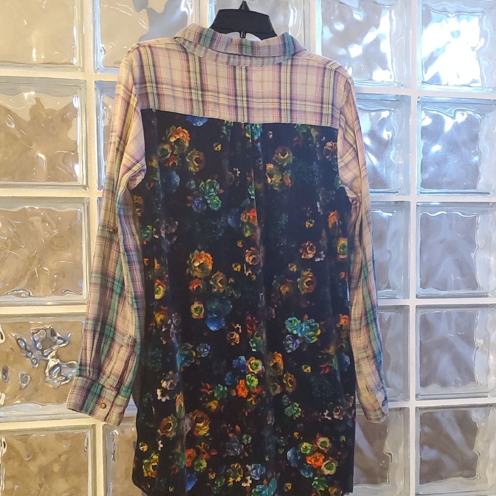 Aratta Blue and Purple Plaid Shirt Silent Journey
